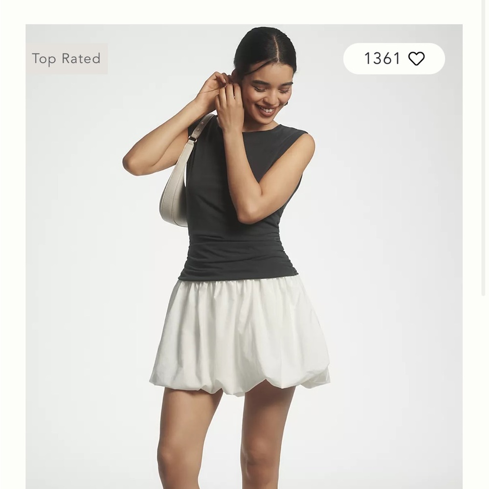 Anthropologie Black Fitted Sleeveless Muscle Tee mini dress